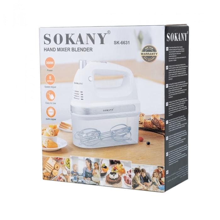 Міксер ручний Sokany SK-6631 з двома насадками 400Вт (53981)
