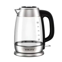 Електрочайник Sokany SK-SH-1069 Electric Kettle 2000W 2l прозорий чайник (38149)