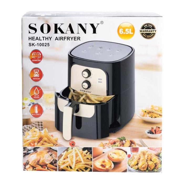 Аерофритюрниця SOKANY SK-10025 електрична на 6.5 літрів, 1400 Вт чорна (79812)