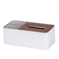 Серветниця-органайзер з еко-шкіри 3 відділення 26.5*14*9.5 см Білий з коричневим (35899)