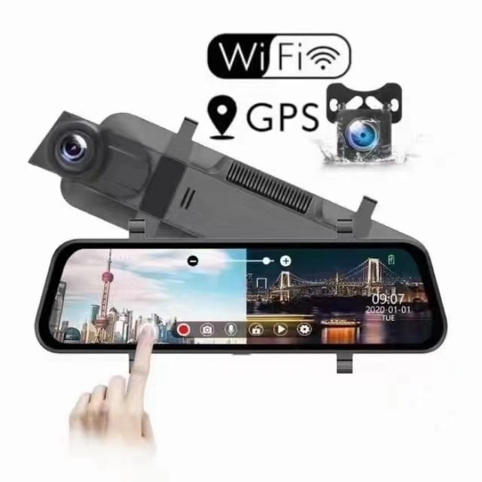 Відеореєстратор дзеркало з камерою заднього виду Touch Screen Super FULL HD парктронік Vechicle Blackbox DVR VBDVRB (36194)