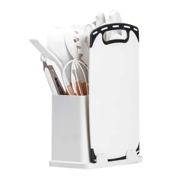 Набір кухонного приладдя на підставці 19шт кухонні ножі Білий (55993)