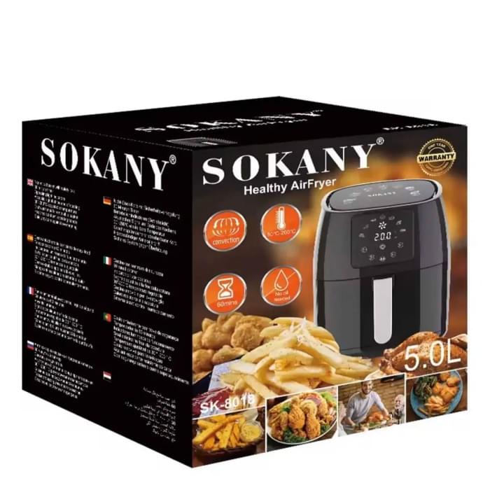 Аерогриль-фритюрниця Sokany SK-8018 електрична на 5л 1400 Вт чорна (57634)