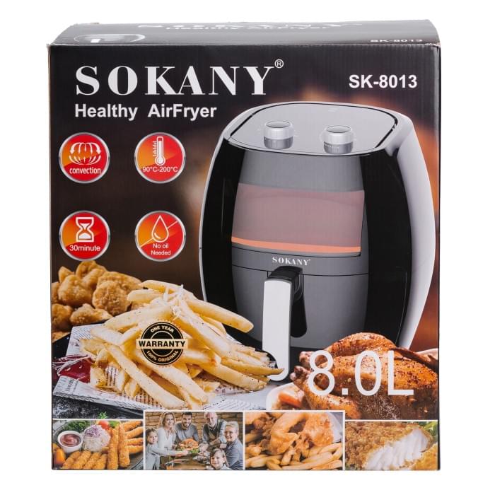 Аерофритюрниця Sokany SK-8013 на 8 літрів 1800 Вт чорна (82267)