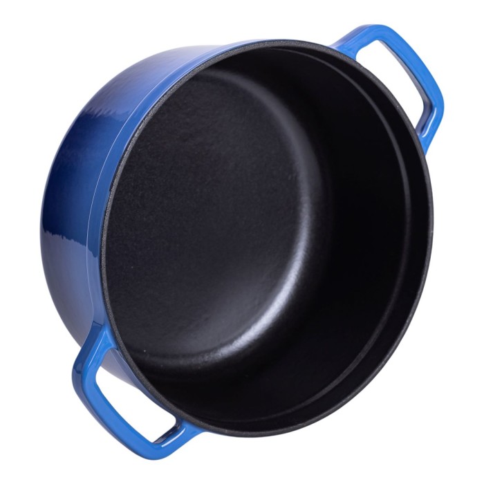 Каструля чавунна емальована 3 л з кришкою Ø24 см Синя HP-1-3BL (54264)