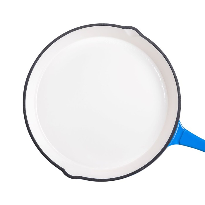 Набір чавунного посуду для приготування 3 каструлі та сковорода з емальованим покриттям Синій (40292)