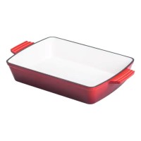 Форма для запікання чавунна 39.5х23.5х6 см форма для випічки 3 л Червона HP-1-9R (18547)