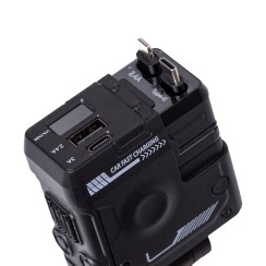 Автомобільний зарядний пристрій MECHA з висувними кабелями та портами USB/Type-C Чорний HP-A1B (53909)