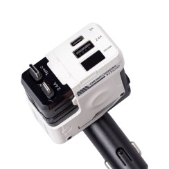 Автомобільний зарядний пристрій MECHA з висувними кабелями та портами USB/Type-C Білий HP-A1W (65579)