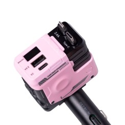 Автомобільний зарядний пристрій MECHA з висувними кабелями та портами USB/Type-C Рожевий HP-A1P (85782)