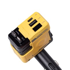 Автомобільний зарядний пристрій MECHA з висувними кабелями та портами USB/Type-C Жовтий HP-A1Y (47353)