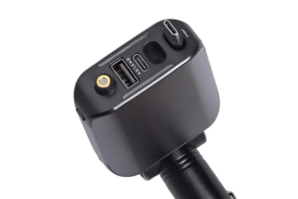 Автомобільний зарядний пристрій LED-проекція, зі швидкою зарядкою та висувним кабелем Type-C HP-E1 (75949)