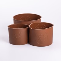 Набір форм для випікання пасхи силіконові 3 шт 1.7 л, 1 л, 0.6 л формочки для паски круглі Lugi (35648)