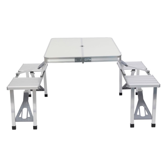 Складаний алюмінієвий стіл трансформер + 4 стільці для пікніка у валізі набір туристичних складних меблів (75299)