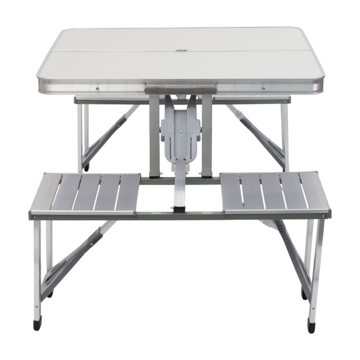 Складаний алюмінієвий стіл трансформер + 4 стільці для пікніка у валізі набір туристичних складних меблів (75299)