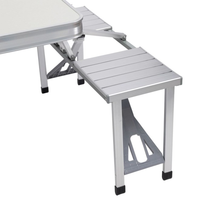Складаний алюмінієвий стіл трансформер + 4 стільці для пікніка у валізі набір туристичних складних меблів (75299)