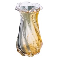 Ваза декоративна 21 см для квітів скляна фігурна ваза з кольорового скла 800 мл Жовто-сіра HP-9-12 (32914)