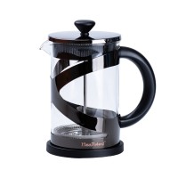 Чайник прозорий заварювальний з френч пресом 800 мл Чорний (30800)