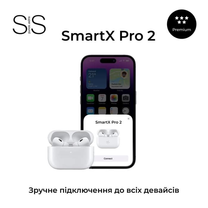 Навушники бездротові TWS SmartX Pro 2 Premium Bluetooth навушники з мікрофоном SAP2P (21268)