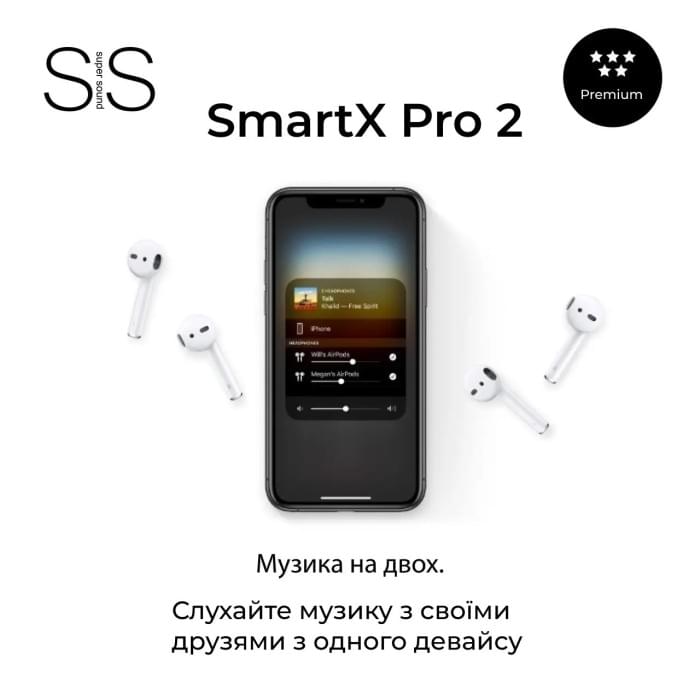 Навушники бездротові TWS SmartX Pro 2 Premium Bluetooth навушники з мікрофоном SAP2P (21268)