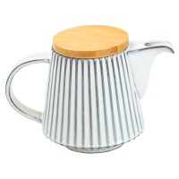 Чайник для заварювання 850 мл керамічний з бамбуковою кришкою Білий HP7211W (32858)