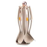 Набір кухонного приладдя на підставці 6 шт сірий (43517)